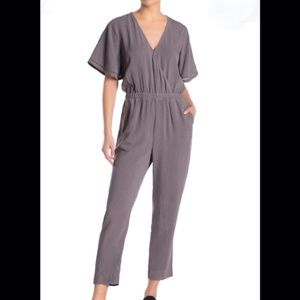 Cloth & Stone Anthropologie Grey Flutter Jumpsuit